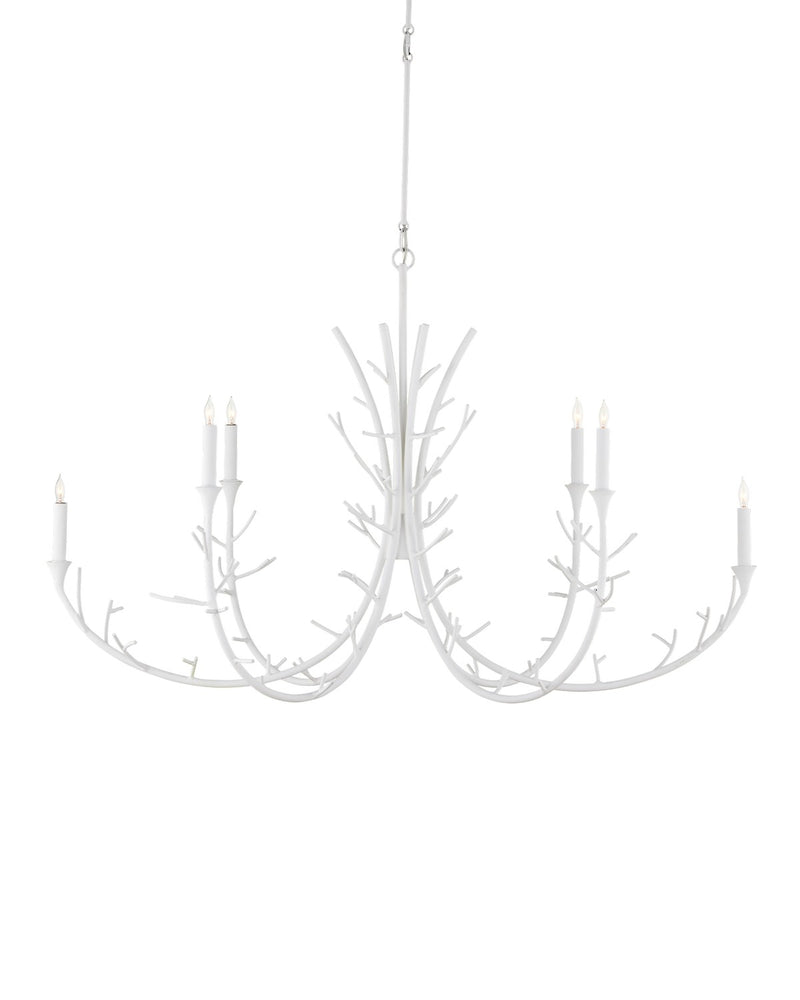 Currey and Company 9000-1207 Six Light Chandelier, Gesso White