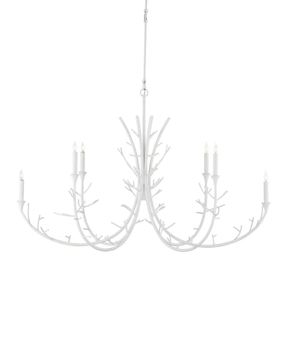 Currey and Company 9000-1207 Six Light Chandelier, Gesso White