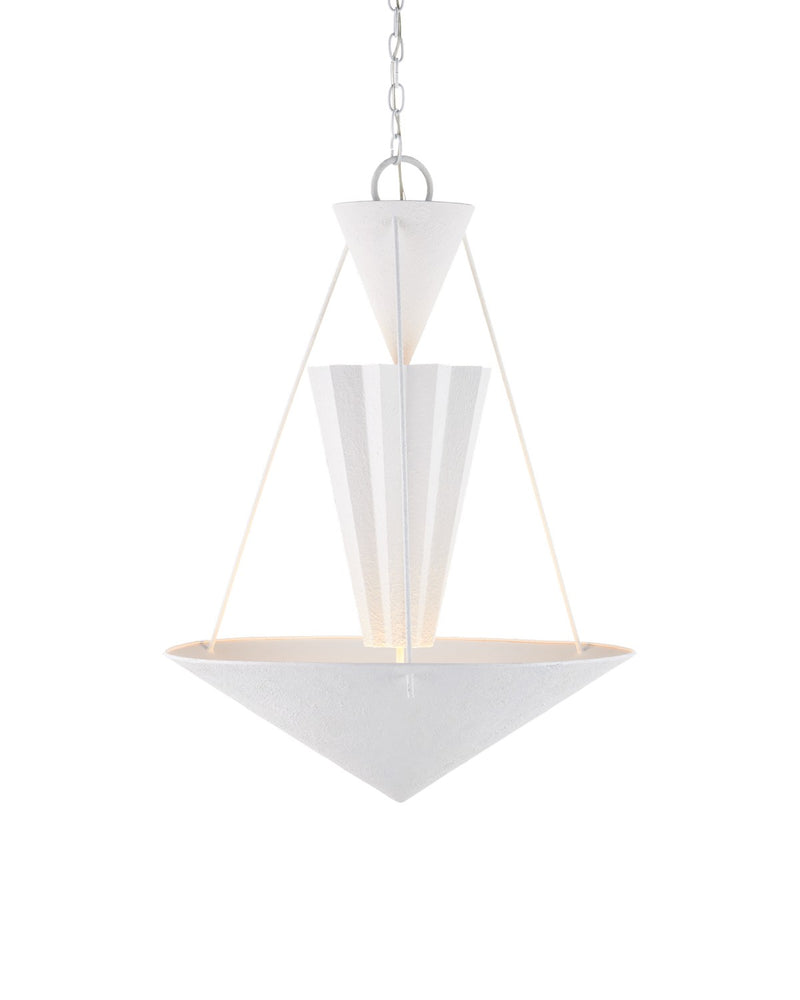 Currey and Company 9000-1223 One Light Chandelier, Yeso Blanco