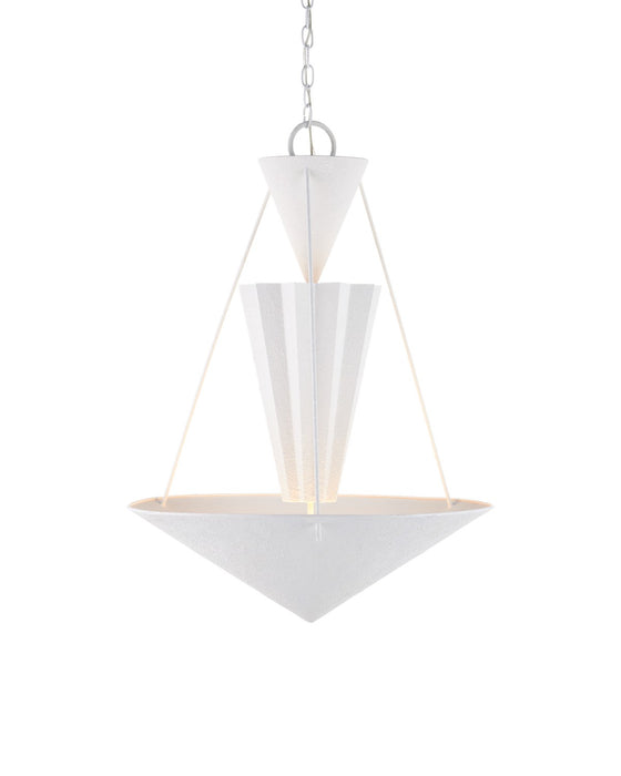 Currey and Company 9000-1223 One Light Chandelier, Yeso Blanco