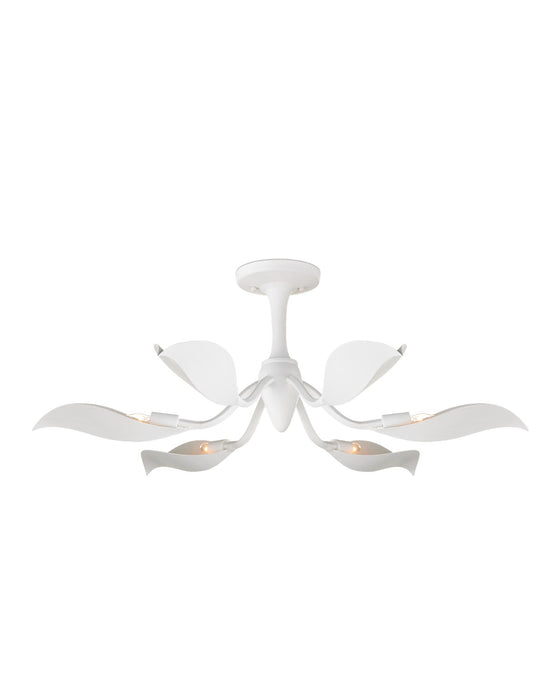 Currey and Company 9000-1226 Six Light Semi-Flush Mount, Gesso White