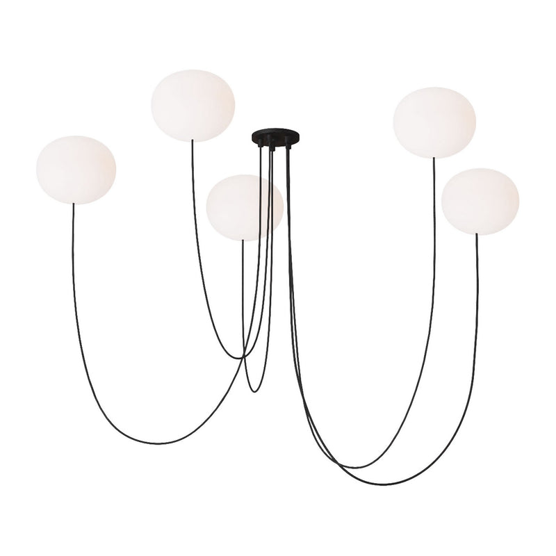 Visual Comfort Modern PBCH36427OPB LED Chandelier, Matte Black