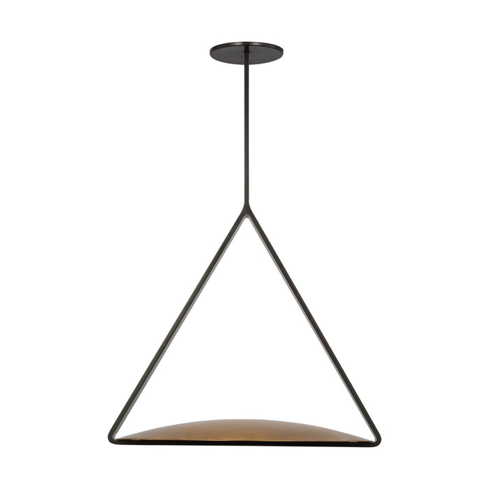 Visual Comfort Modern PBPD35027BZ/NB LED Pendant, Dark Bronze/Natural Brass