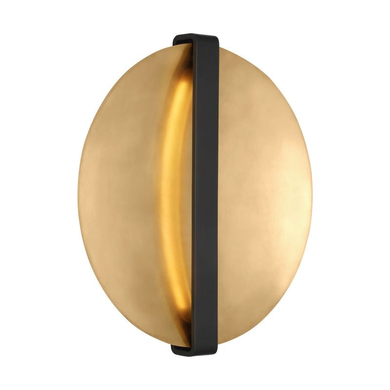 Visual Comfort Modern PBWS35327BZ/NB LED Wall Sconce, Dark Bronze/Natural Brass