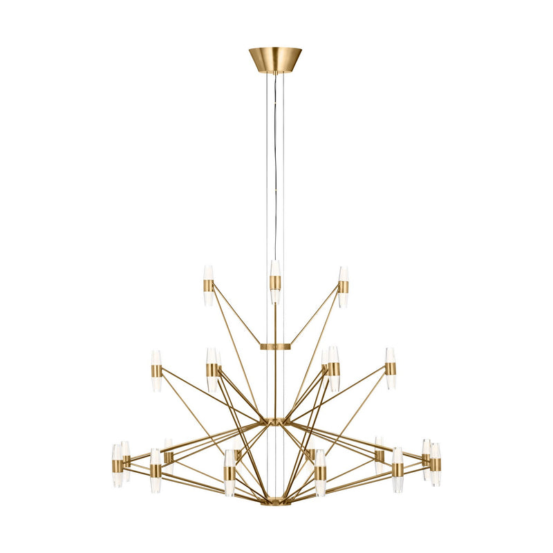 Visual Comfort Modern SLCH24627NB LED Chandelier, Natural Brass