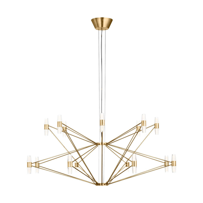 Visual Comfort Modern SLCH24727NB LED Chandelier, Natural Brass