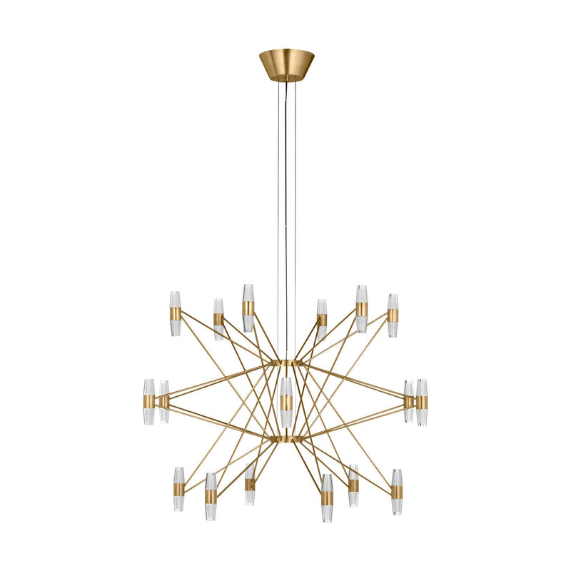 Visual Comfort Modern SLCH24827NB LED Chandelier, Natural Brass