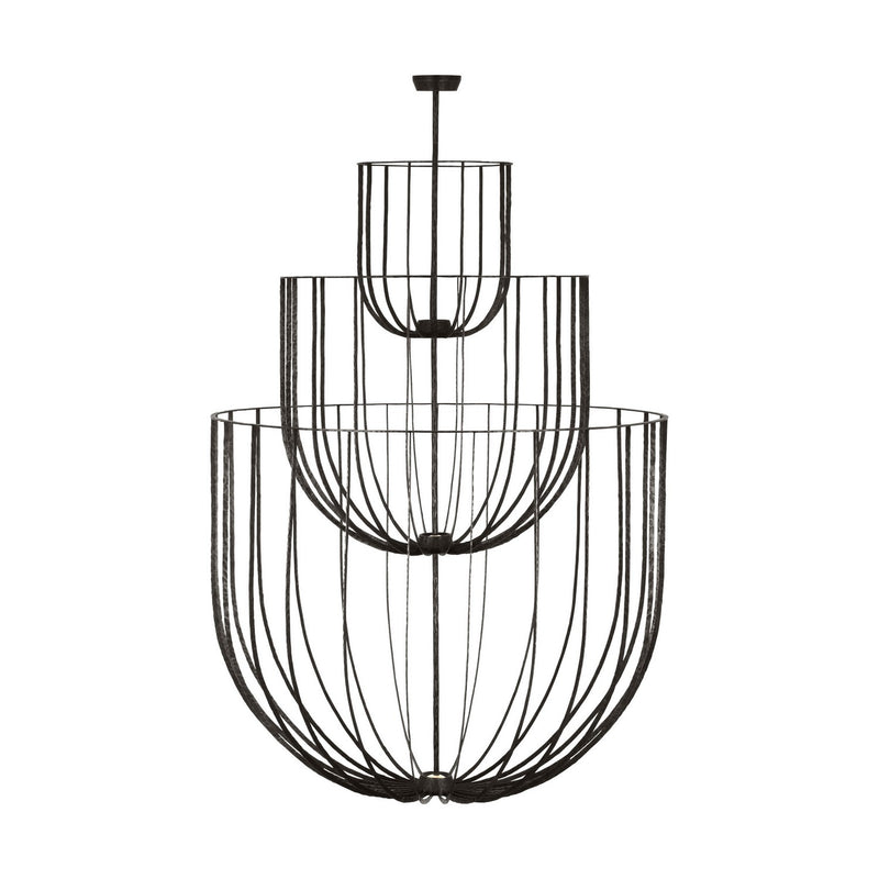Visual Comfort Modern SLCH32927AI LED Chandelier, Aged Iron