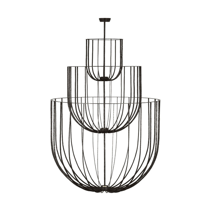Visual Comfort Modern SLCH32927AI LED Chandelier, Aged Iron