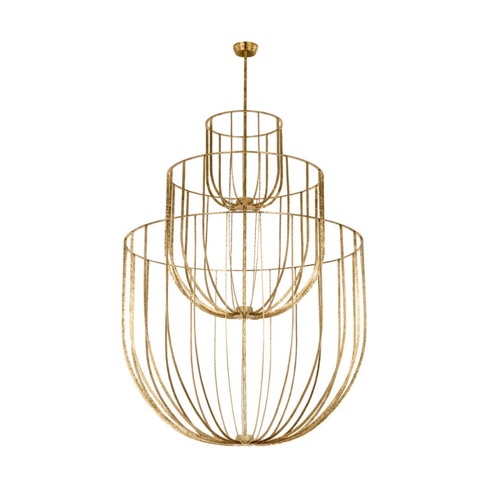 Visual Comfort Modern SLCH32927PAB LED Chandelier, Polished Antique Brass