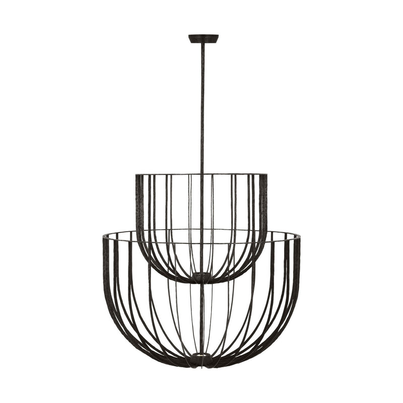 Visual Comfort Modern SLCH33027AI LED Chandelier, Aged Iron