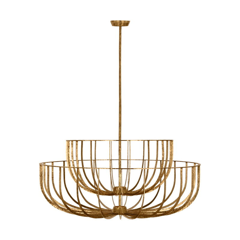 Visual Comfort Modern SLCH33127PAB LED Chandelier, Polished Antique Brass
