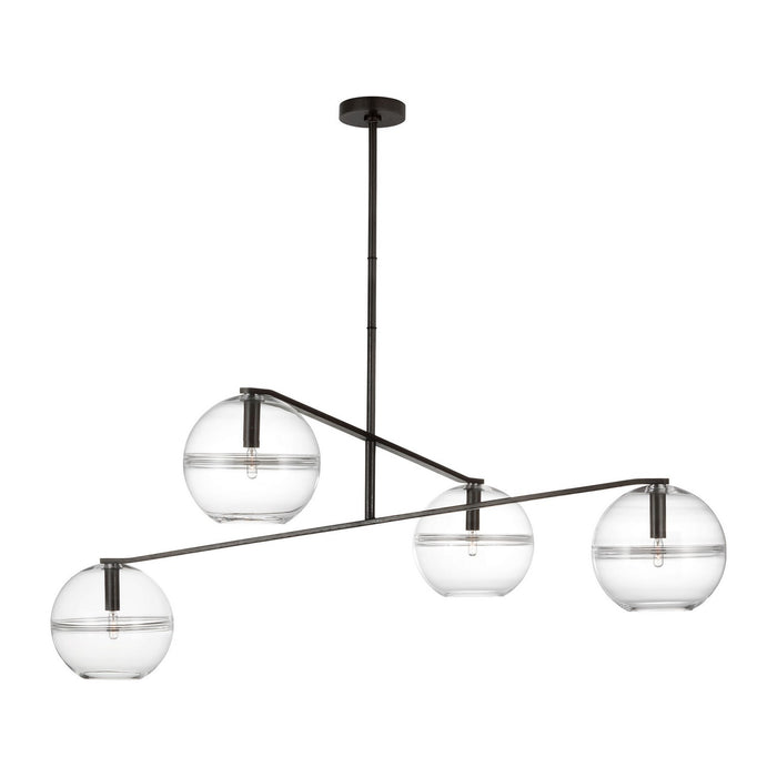 Visual Comfort Modern SLCH355CBF-L LED Chandelier, Blackened Forged
