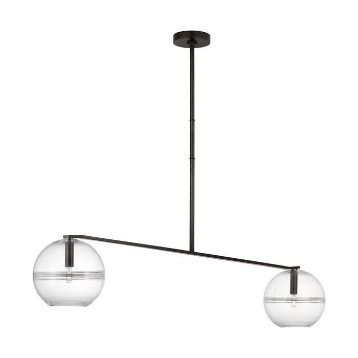 Visual Comfort Modern SLCH356CBF Two Light Chandelier, Blackened Forged