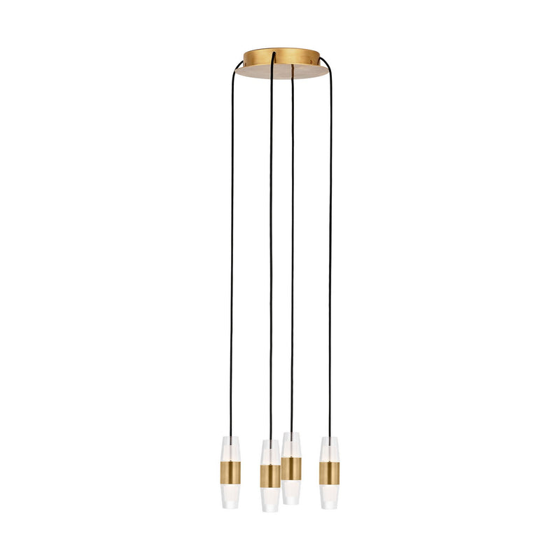 Visual Comfort Modern SLCH38327NB LED Chandelier, Natural Brass