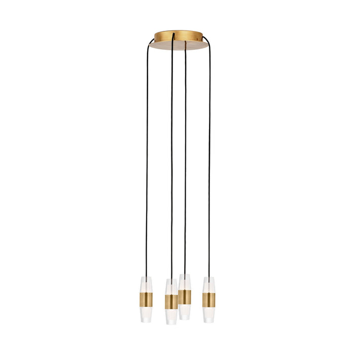 Visual Comfort Modern SLCH38327NB LED Chandelier, Natural Brass