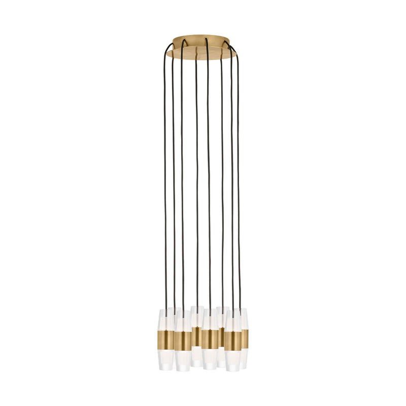 Visual Comfort Modern SLCH38527NB LED Chandelier, Natural Brass