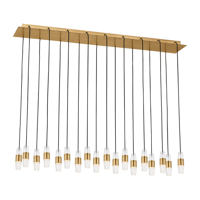 Visual Comfort Modern SLCH38627NB LED Chandelier, Natural Brass