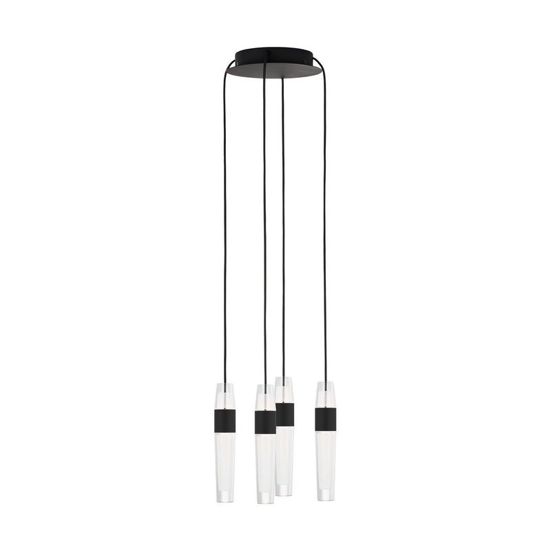 Visual Comfort Modern SLCH39927B LED Chandelier, Nightshade Black