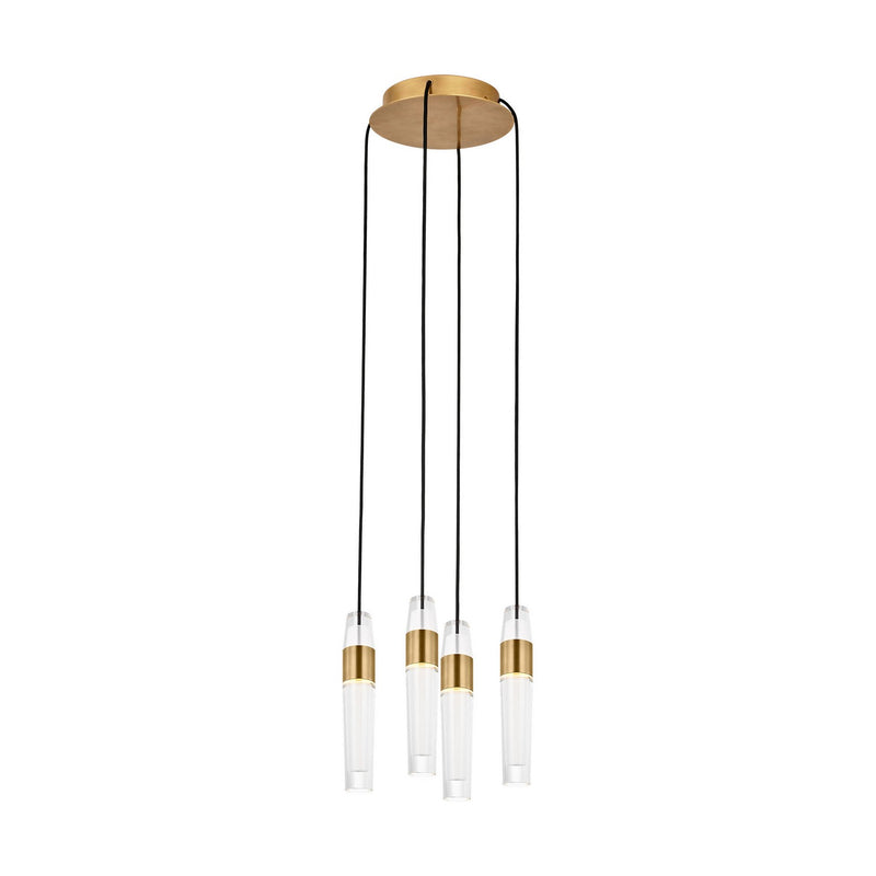 Visual Comfort Modern SLCH39927NB LED Chandelier, Natural Brass
