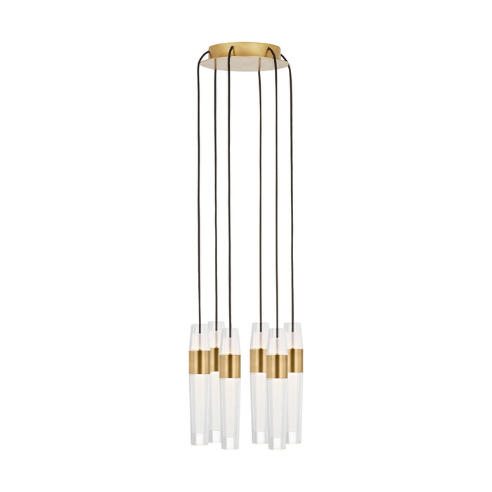 Visual Comfort Modern SLCH40027NB LED Chandelier, Natural Brass