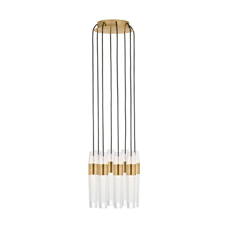 Visual Comfort Modern SLCH40127NB LED Chandelier, Natural Brass
