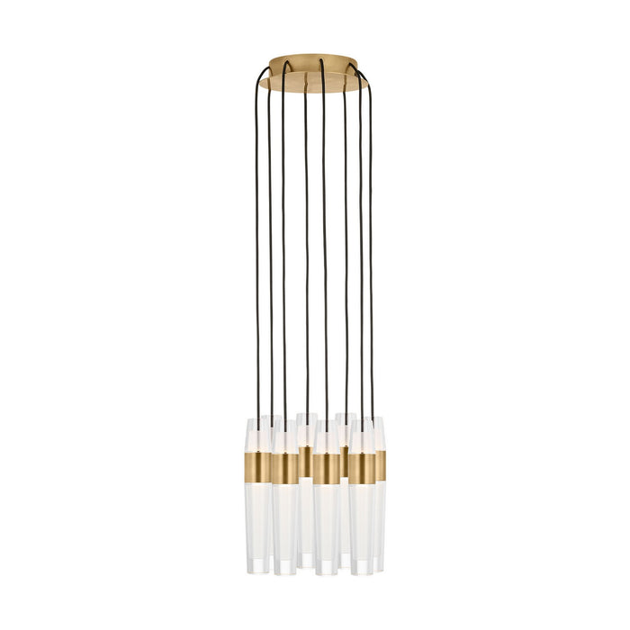 Visual Comfort Modern SLCH40127NB LED Chandelier, Natural Brass