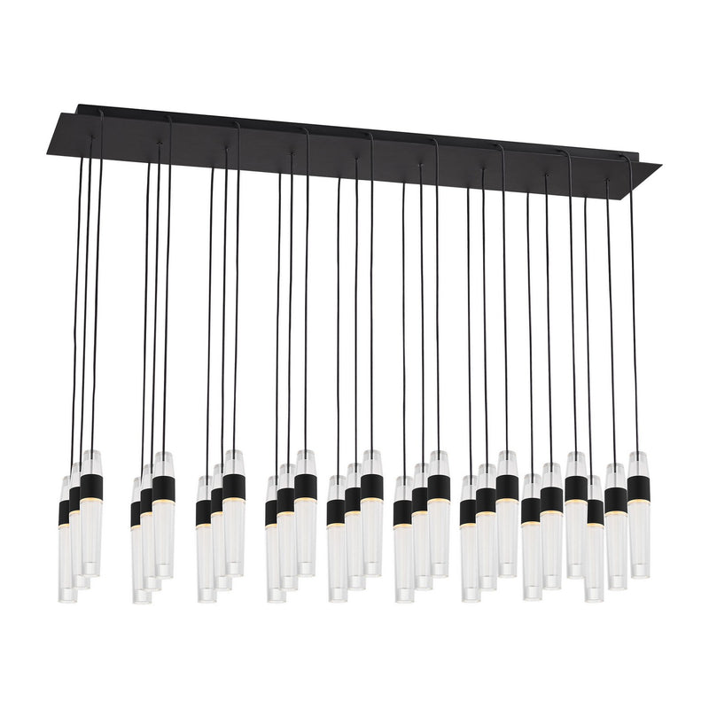 Visual Comfort Modern SLCH40327B-277 LED Chandelier, Nightshade Black