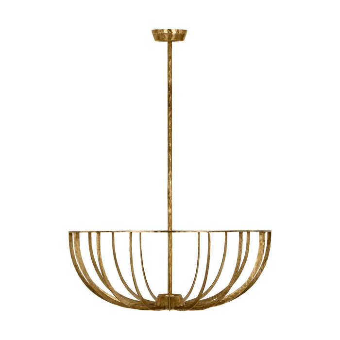 Visual Comfort Modern SLFM33327PAB LED Semi Flush Mount, Polished Antique Brass