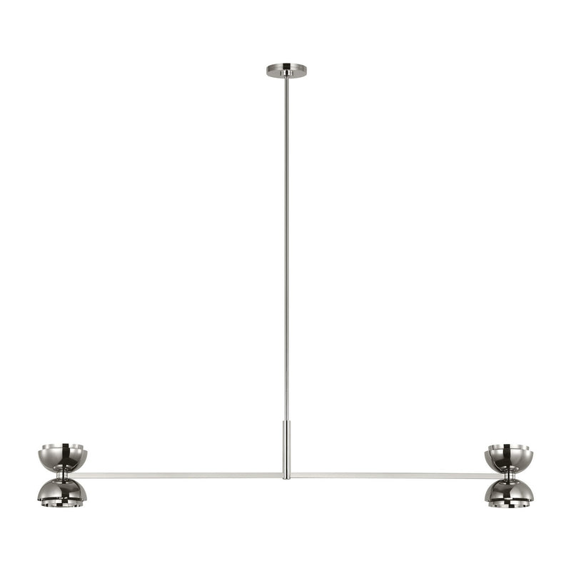 Visual Comfort Modern SLLS31927N LED Linear Chandelier, Polished Nickel