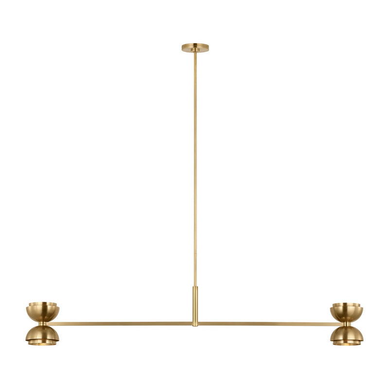 Visual Comfort Modern SLLS31927NB LED Linear Chandelier, Natural Brass