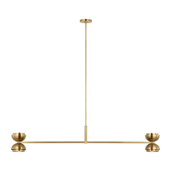 Visual Comfort Modern SLLS31927NB LED Linear Chandelier, Natural Brass