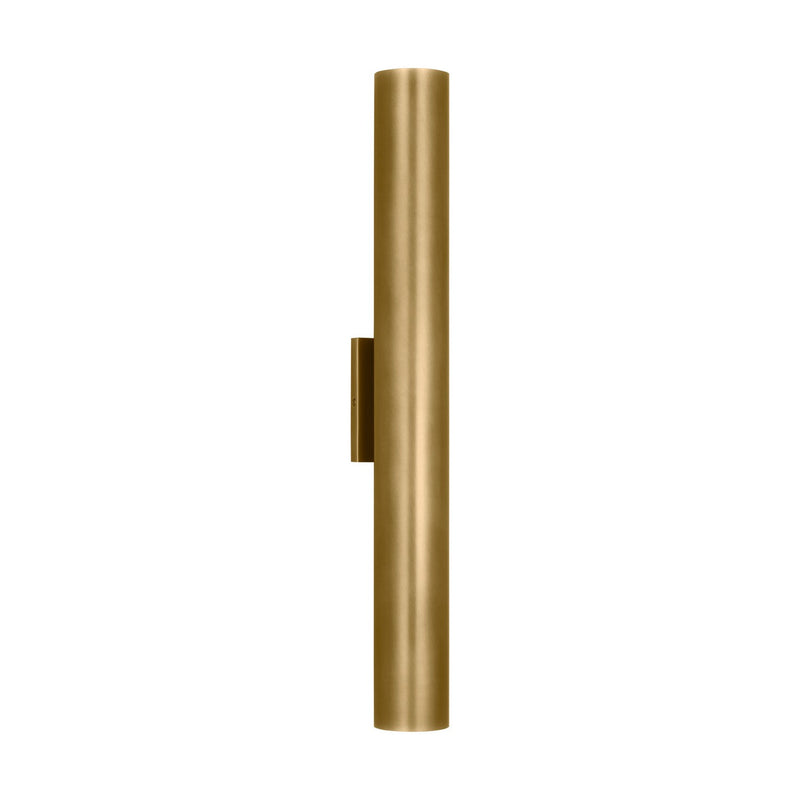 Visual Comfort Modern SLOWS29127NB LED Outdoor Wall Mount, Natural Brass