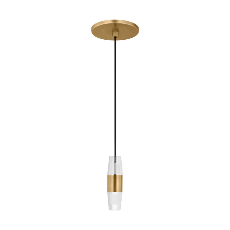 Visual Comfort Modern SLPD38127NB LED Pendant, Natural Brass