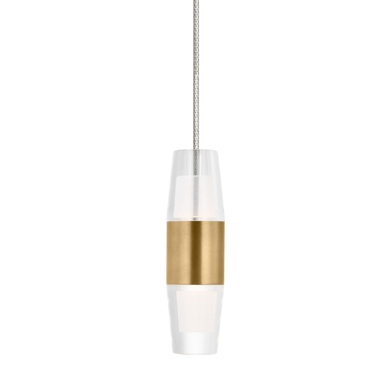 Visual Comfort Modern SLPD395MO27NB LED Pendant, Natural Brass