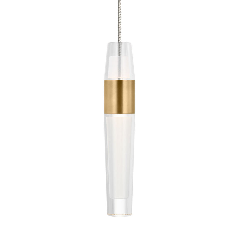 Visual Comfort Modern SLPD396MO27NB LED Pendant, Natural Brass