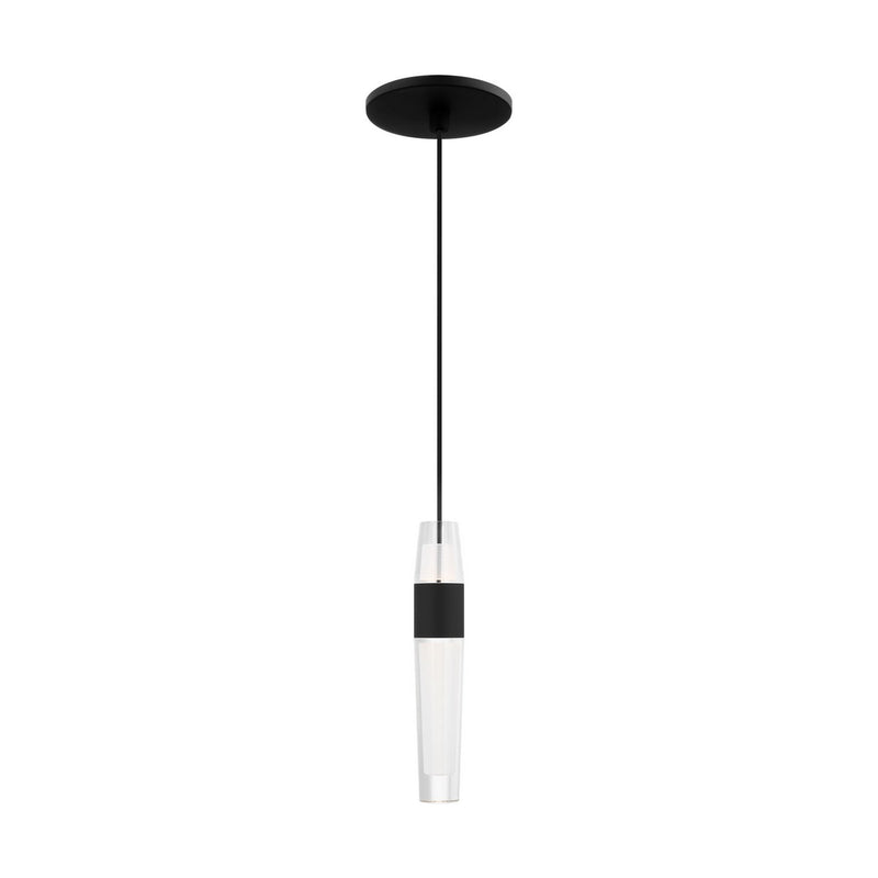 Visual Comfort Modern SLPD39727B LED Pendant, Nightshade Black