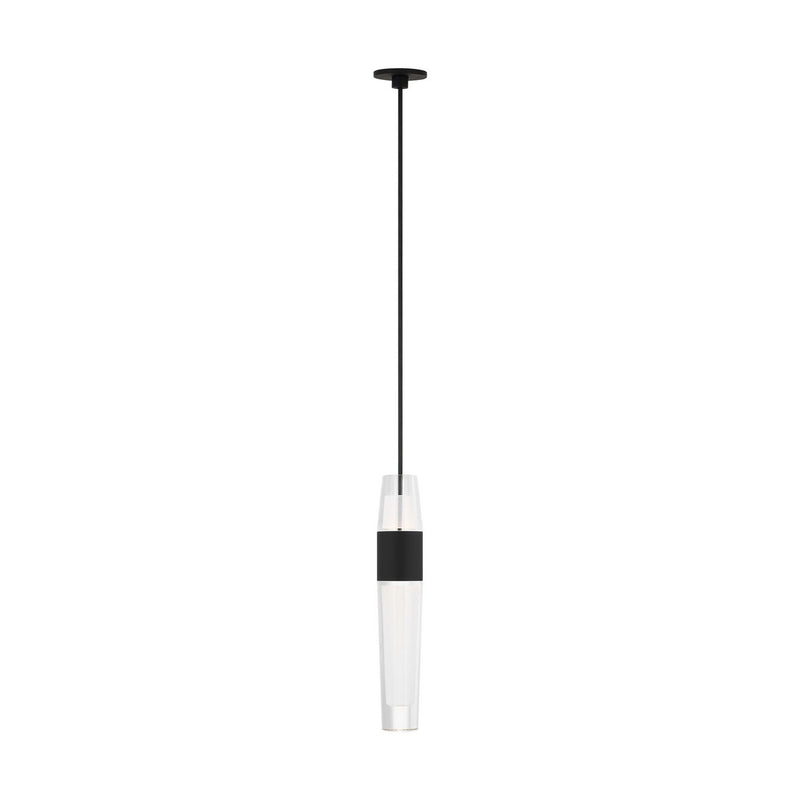 Visual Comfort Modern SLPD39827B LED Pendant, Nightshade Black
