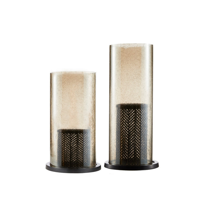 Arteriors ACI05 Hurricanes, Set of 2, Smoke Luster/Bronze/Bronze