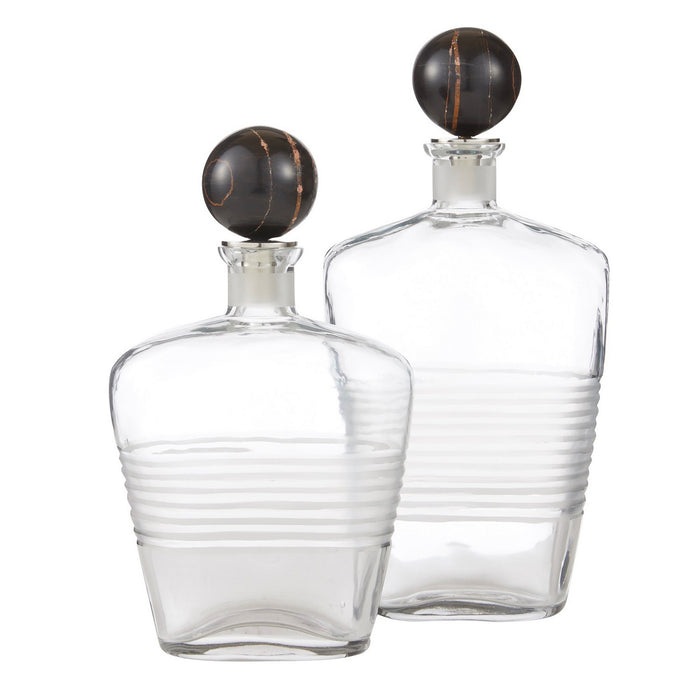 Arteriors ARI14 Decanters, Set of 2, Clear/Bengal