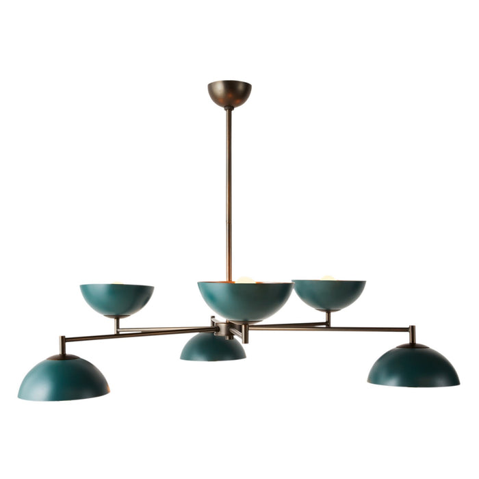 Arteriors DLC23 Six Light Chandelier, Aegean/English Bronze