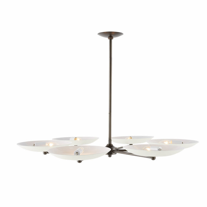 Arteriors DLC27 Six Light Chandelier, Bone/English Bronze