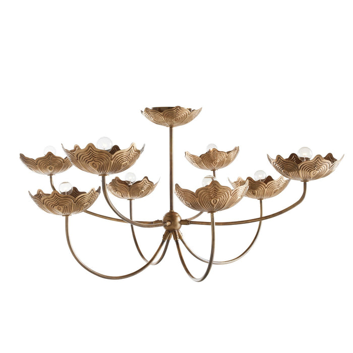 Arteriors DLI06 Eight Light Chandelier, Antique Brass/Antique Brass