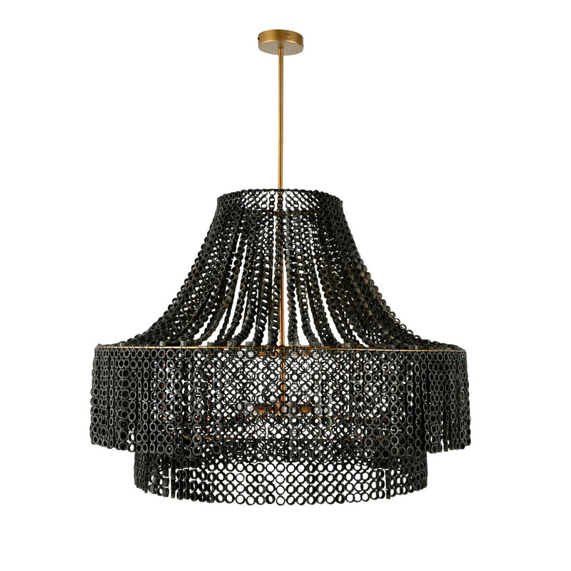 Arteriors DLS11 Eight Light Chandelier, Gray Wash/Antique Brass