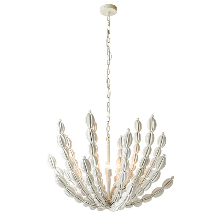 Arteriors DLS12 Eight Light Chandelier, White/White/White