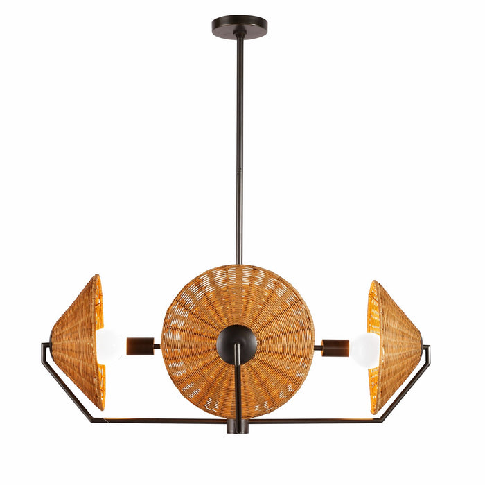Arteriors DMC23 Four Light Chandelier, Natural/English Bronze