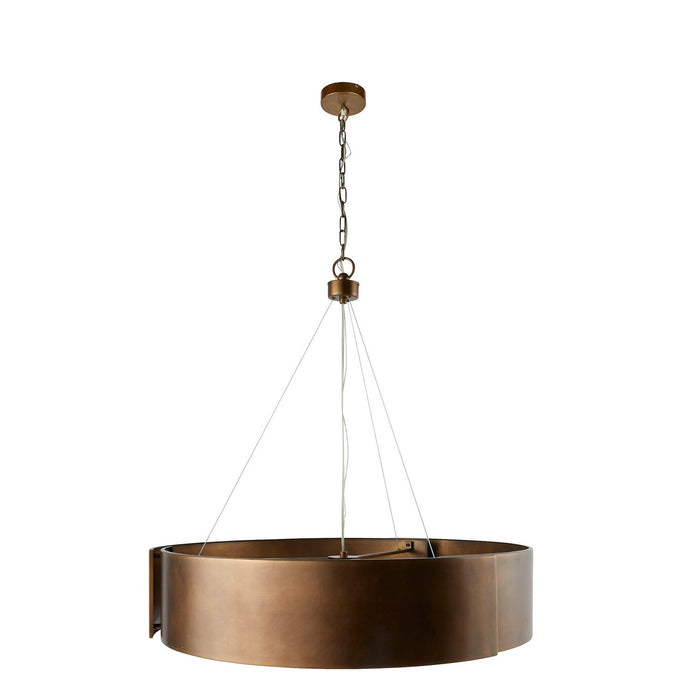 Arteriors DMC25 Five Light Chandelier, Antique Brass/Frosted