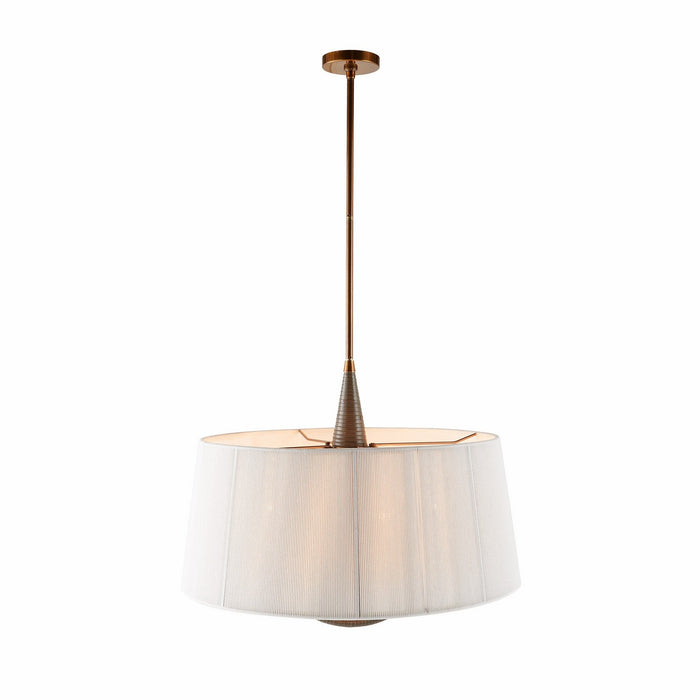 Arteriors DMC26 Six Light Pendant, Graphite/Graphite/Heritage Brass