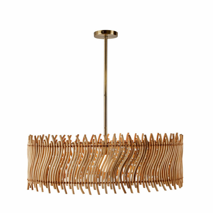 Arteriors DMS15 One Light Pendant, Natural/Antique Brass