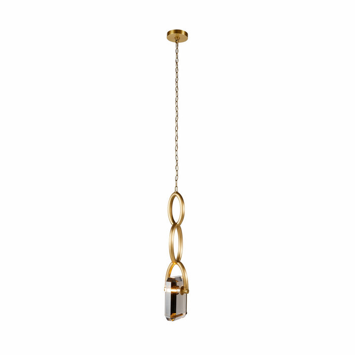 Arteriors DPC16 LED Pendant, Smoke/Antique Brass